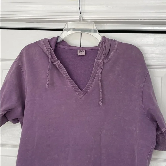 Sew In Love Purple Tye Dye Mint Hooded Short Sleeve Hooded Top Womens Size 1X - Picture 2 of 9